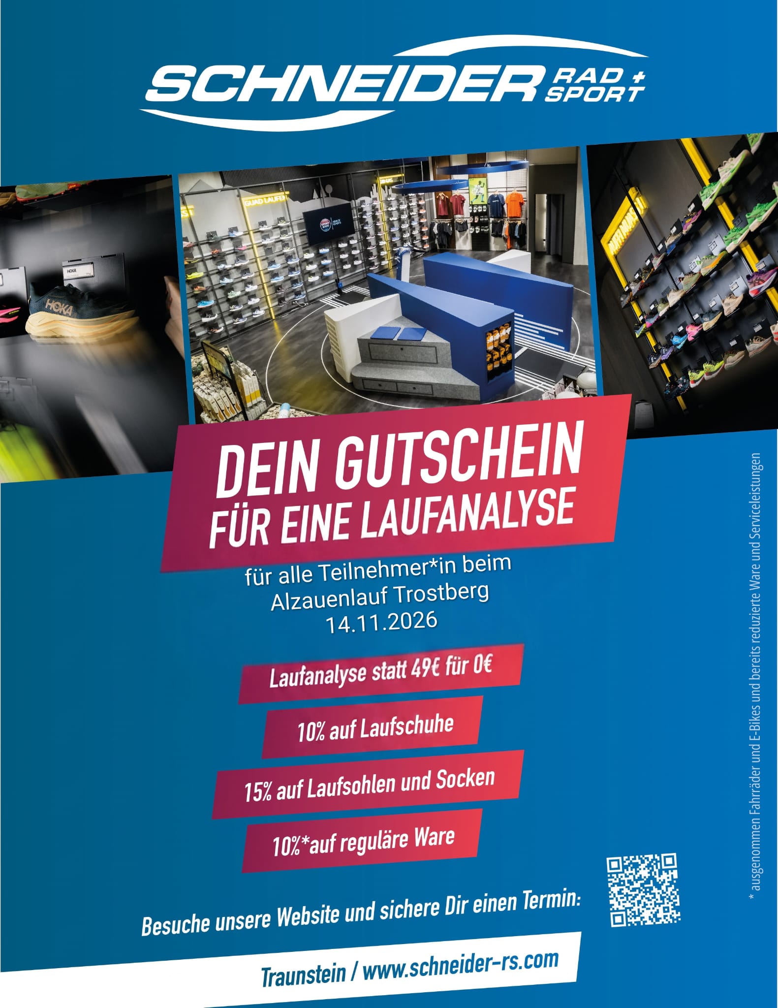 Gutscheintext mit QR-Code
